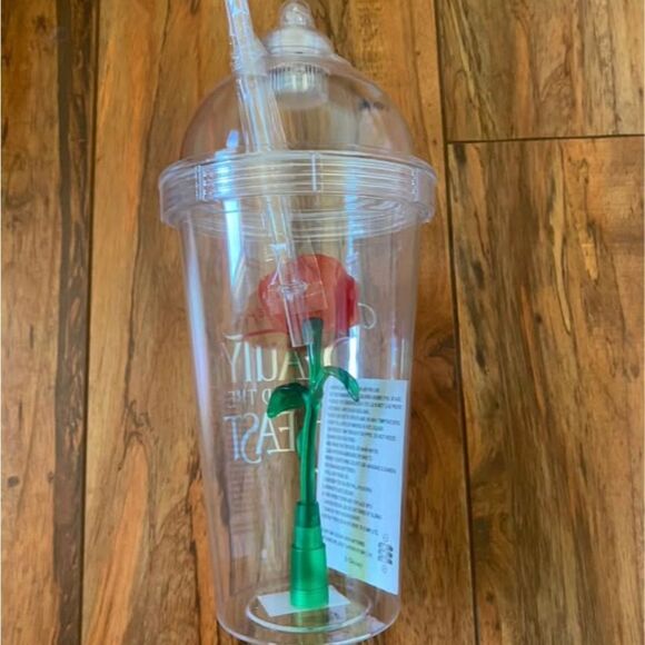 Disney Other - Disney Beauty and the Beast Tumbler Cup with Straw – Belle Rose Design